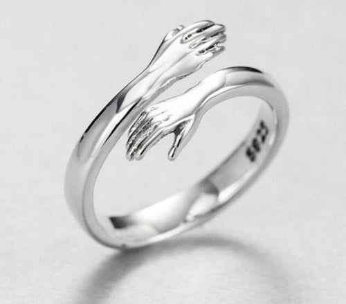 Always Here For a Hug: Adjustable Sterling Silver RIng